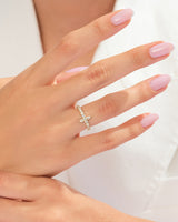 Cross Half-Eternity Promise Ring