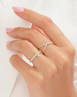 Cross Half-Eternity Promise Ring