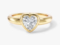 Dome Bezel Heart Lab Grown Diamond Engagement Ring