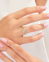 Triple Shank Heart Cut Promise Ring
