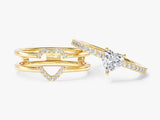 Trio Heart Moissanite Engagement Ring