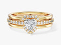 Trio Heart Moissanite Engagement Ring