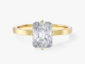 Flat Band Radiant Cut Moissanite Engagement Ring