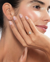 Flat Band Radiant Cut Moissanite Engagement Ring