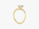 Round Cut Moissanite Open Shank Engagement Ring
