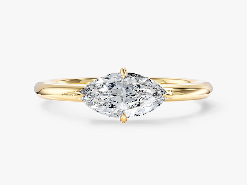 Solitaire East-West Moissanite Engagement Ring