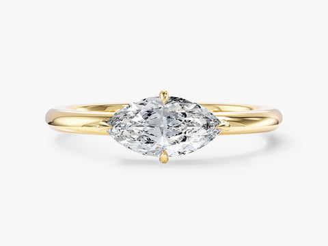 Solitaire East-West Moissanite Engagement Ring