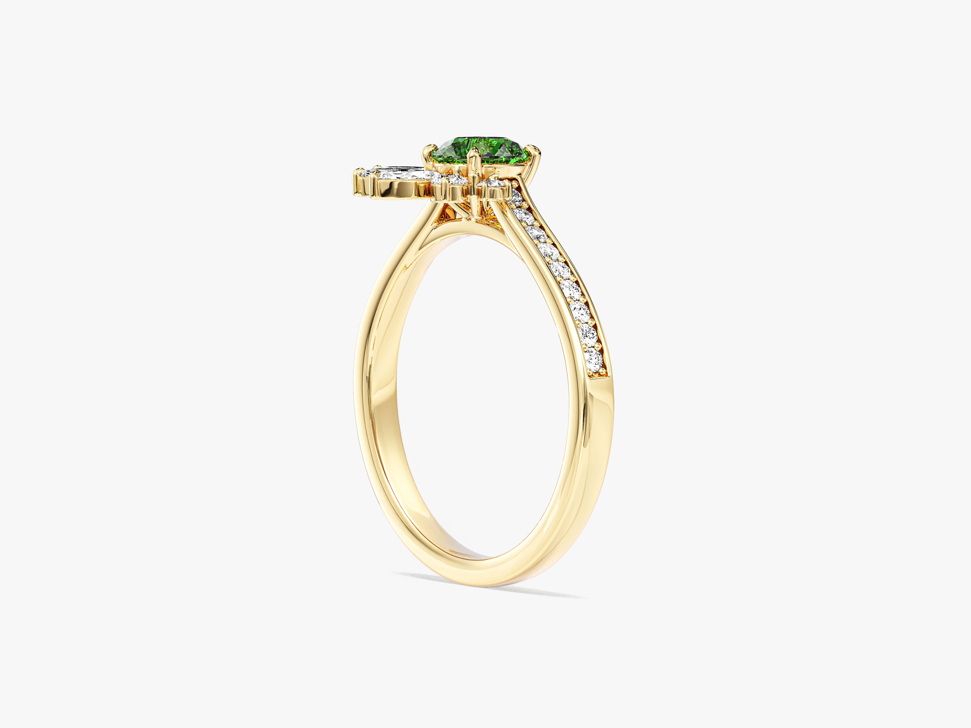 Marquise Cluster Gemstone Engagement Ring