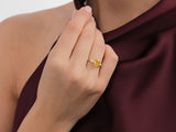 Baguette Accent Gemstone Engagement Ring