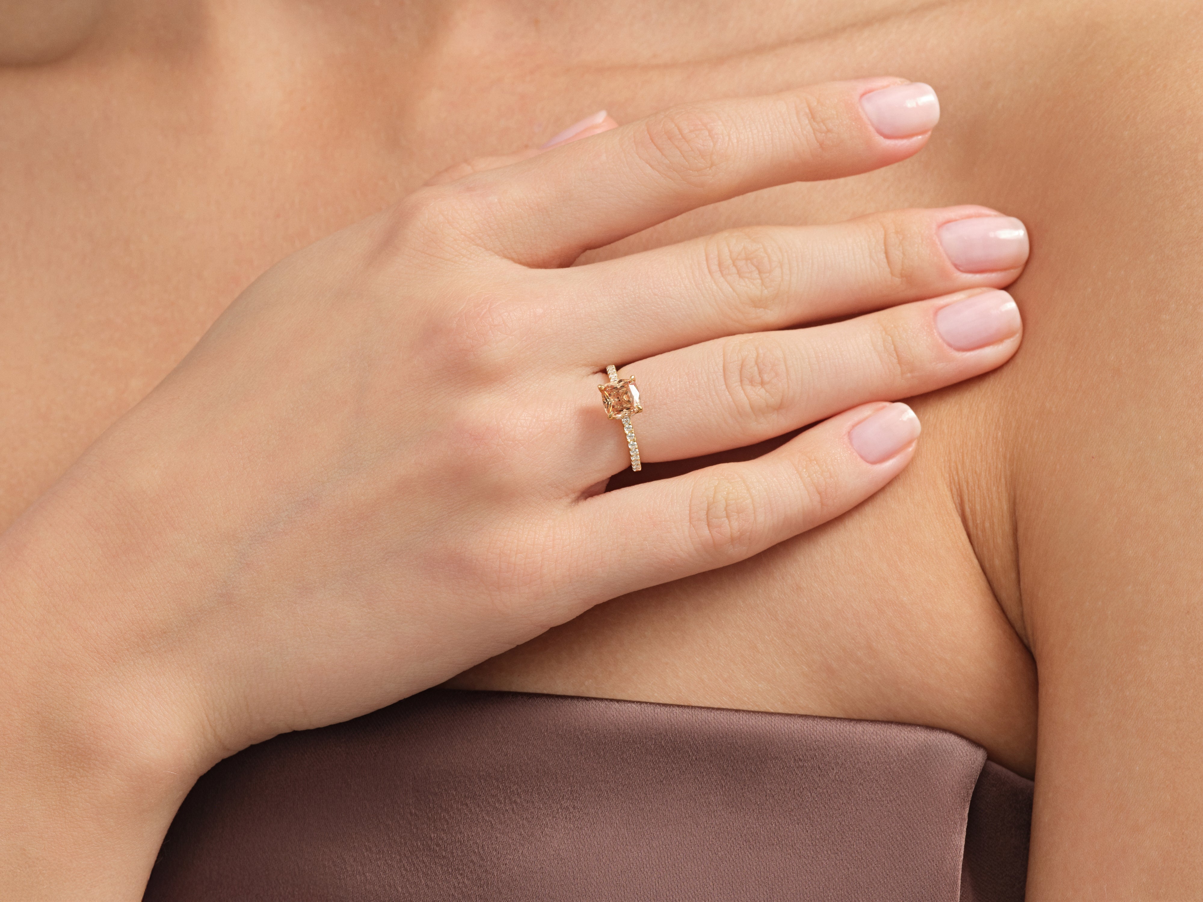 Sidestone Accent Gemstone Engagement Ring