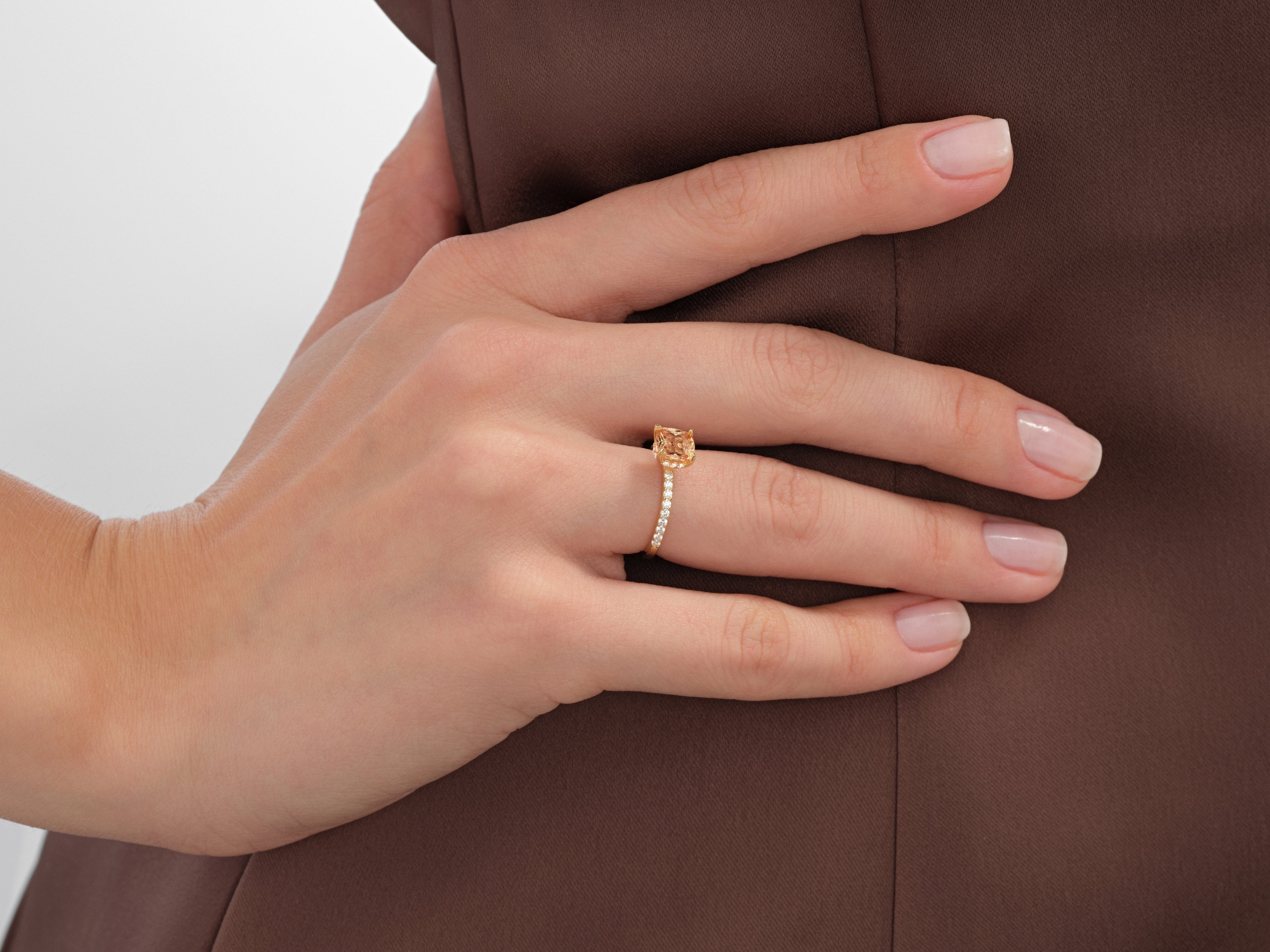 Sidestone Accent Gemstone Engagement Ring