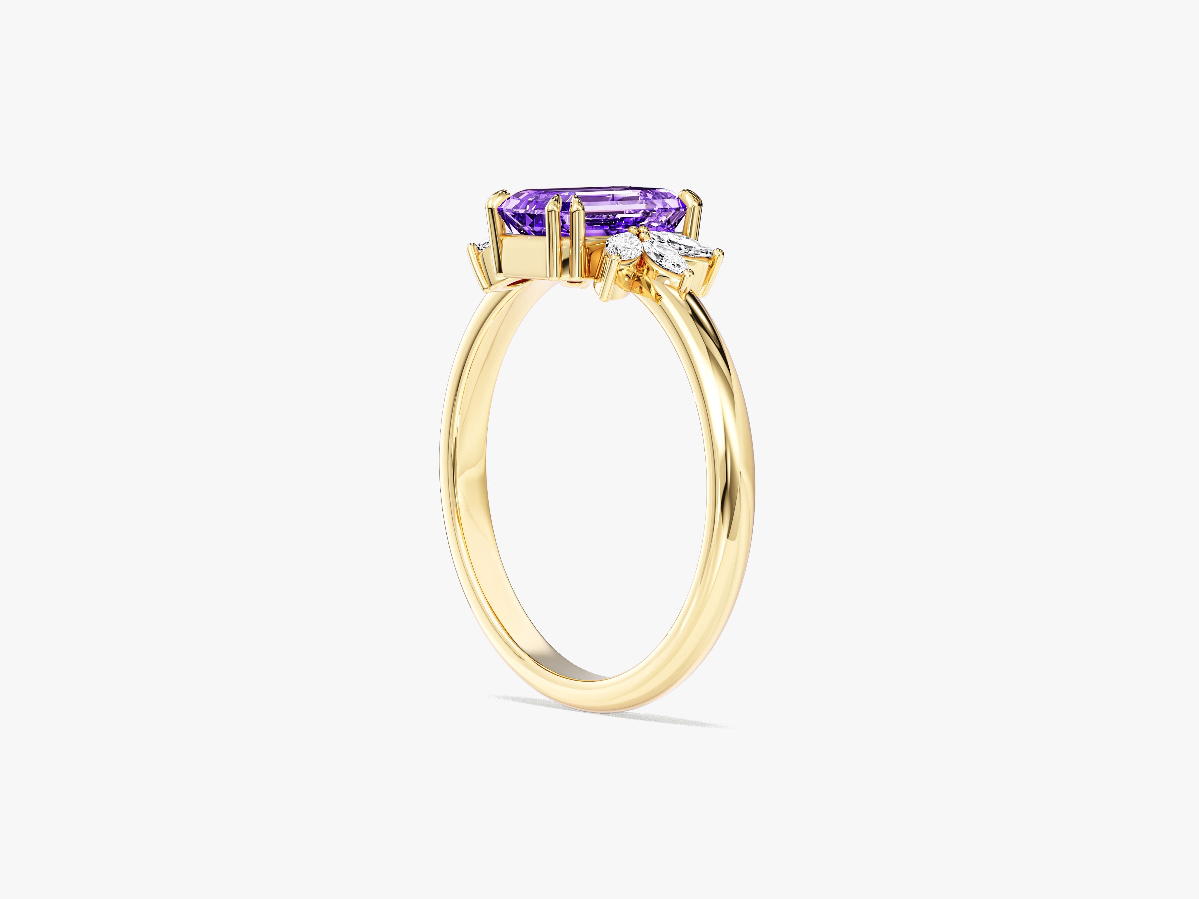 Marquise Gemstone Accent Engagement Ring