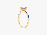 Alternating Gemstone Engagement Ring
