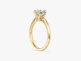 Pinched Shank Hidden Halo Round Moissanite Engagement Ring