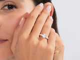 Shared Double Prong Oval Moissanite Engagement Ring
