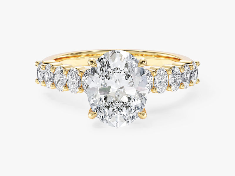 Shared Double Prong Oval Lab Grown Diamond Engagement Ring