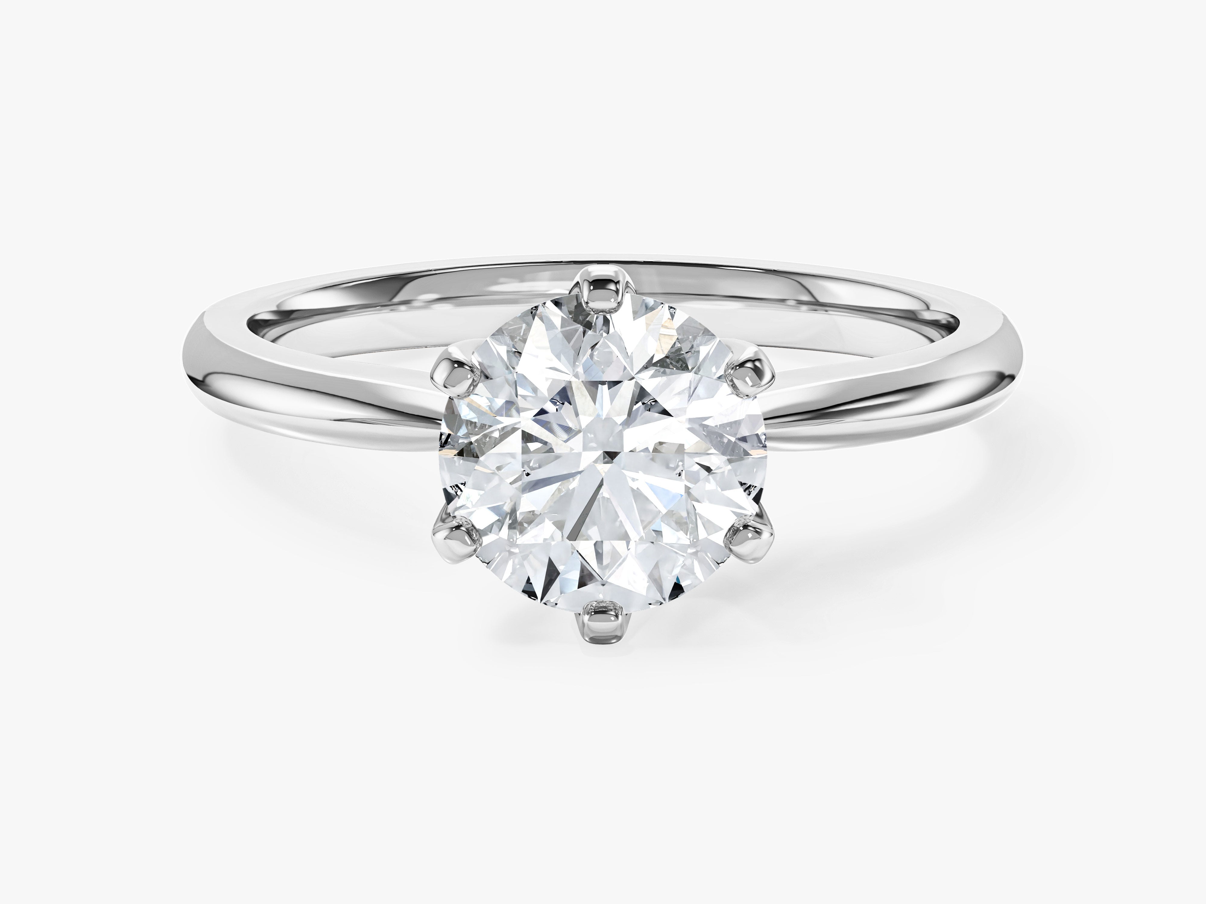 Pinched Shank Moissanite Solitaire Engagement Ring