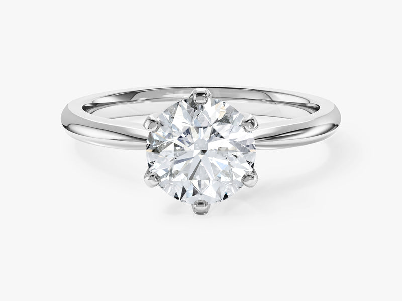 Pinched Shank Moissanite Solitaire Engagement Ring