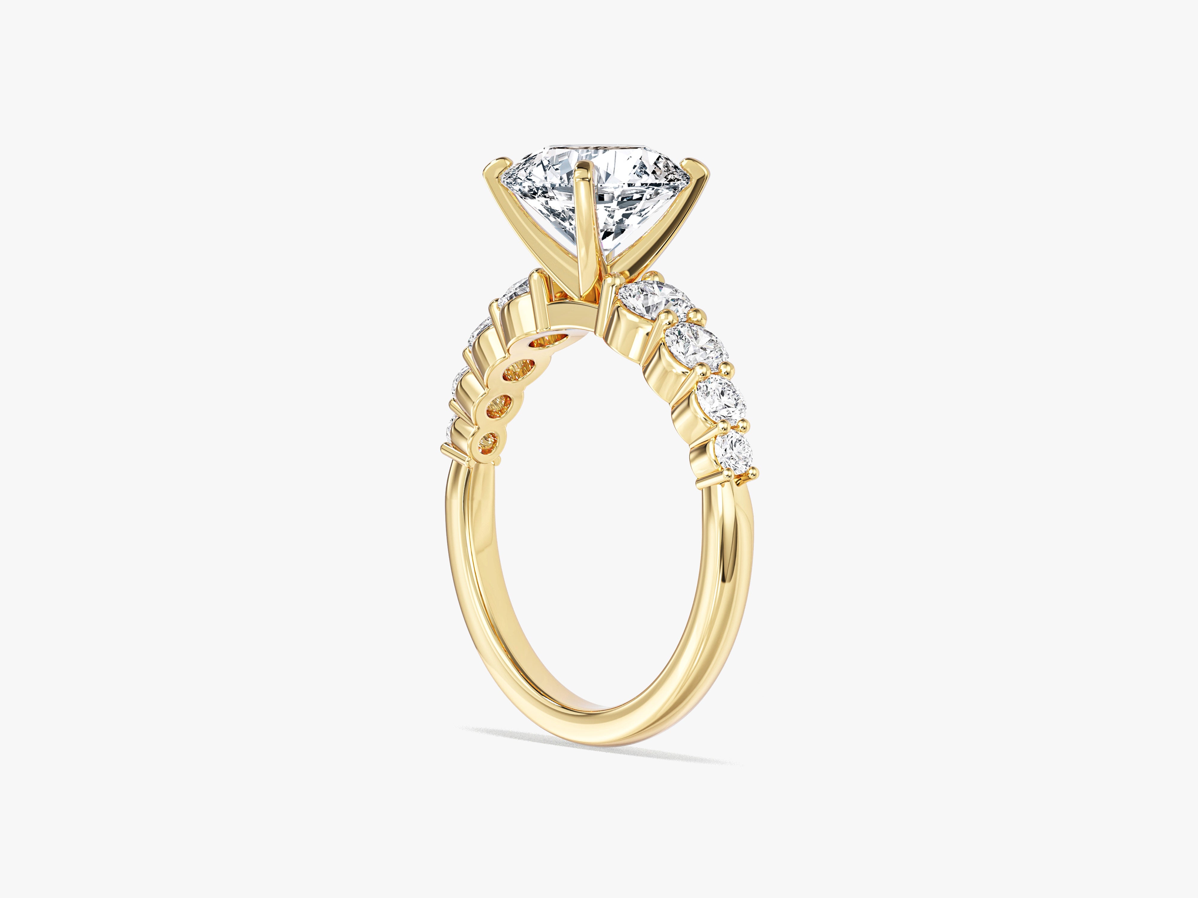 Shared Double Prong Round Moissanite Engagement Ring