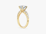 Shared Double Prong Round Moissanite Engagement Ring