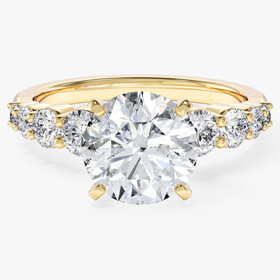 Shared Double Prong Round Lab Grown Diamond Engagement Ring