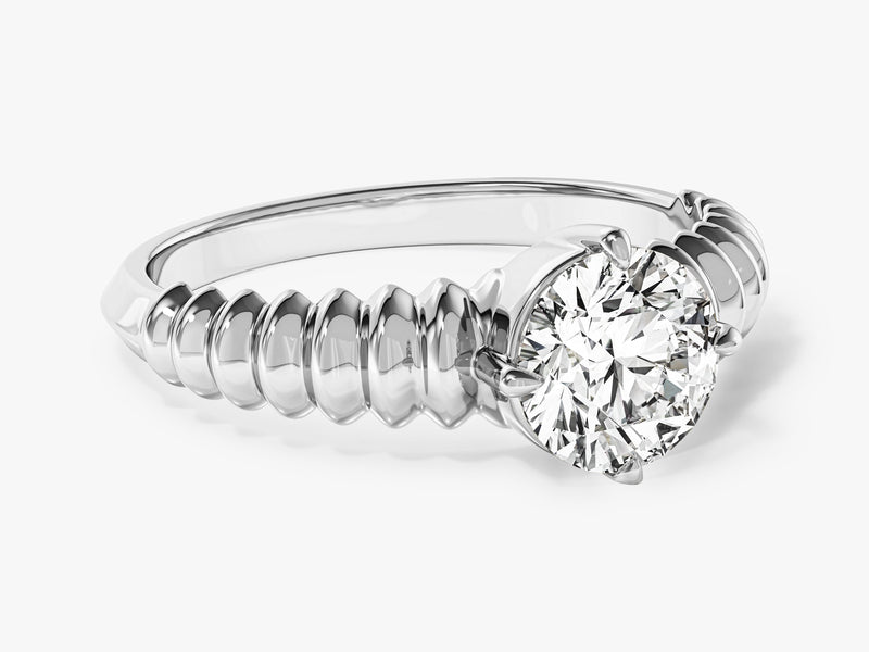 Dome Moissanite Engagement Ring