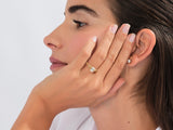 Chain Band Emerald Cut Lab Grown Diamond Engagement Ring