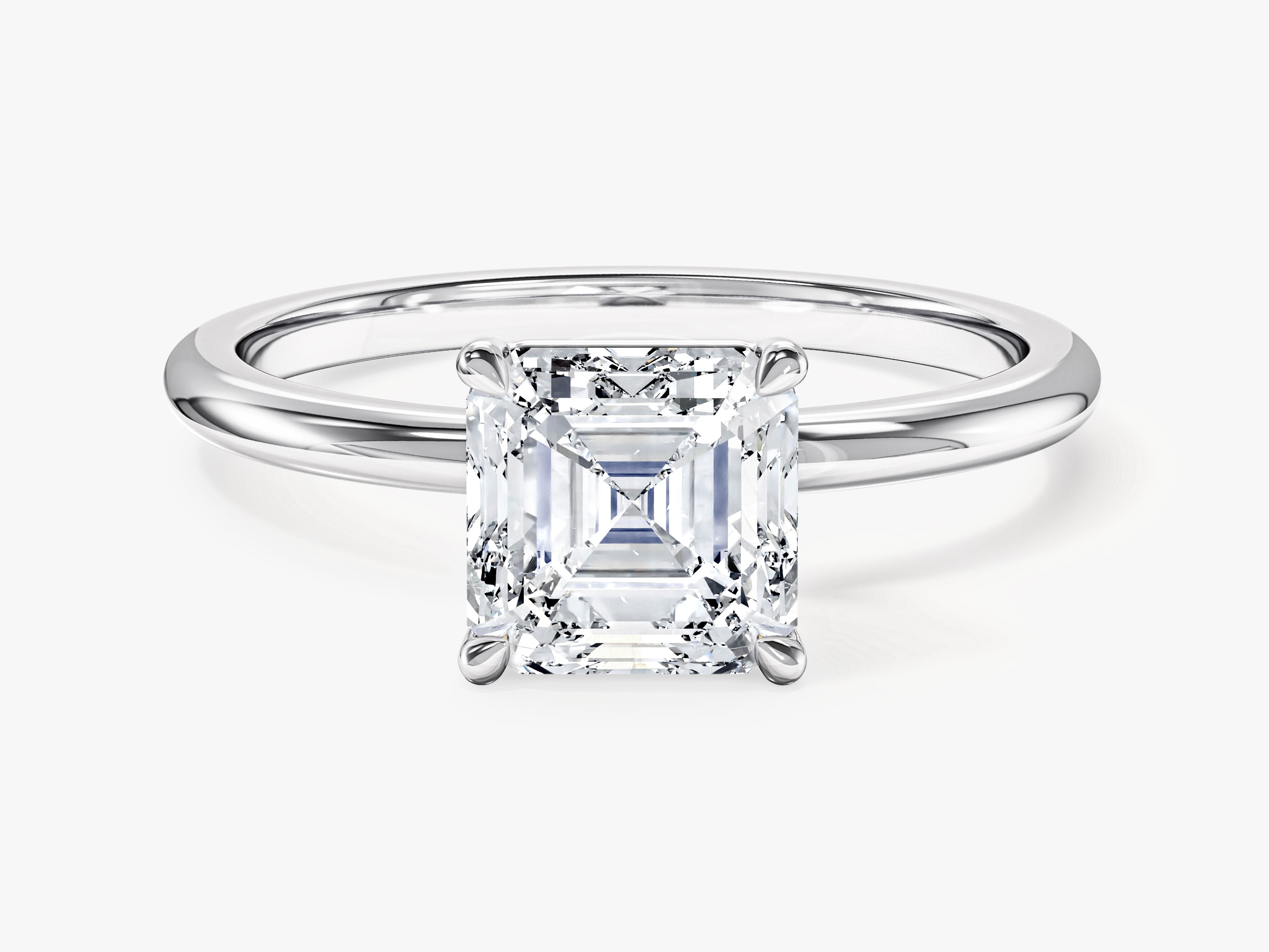 Asscher cut diamond engagement ring, fine jewelry, luxury gemstone