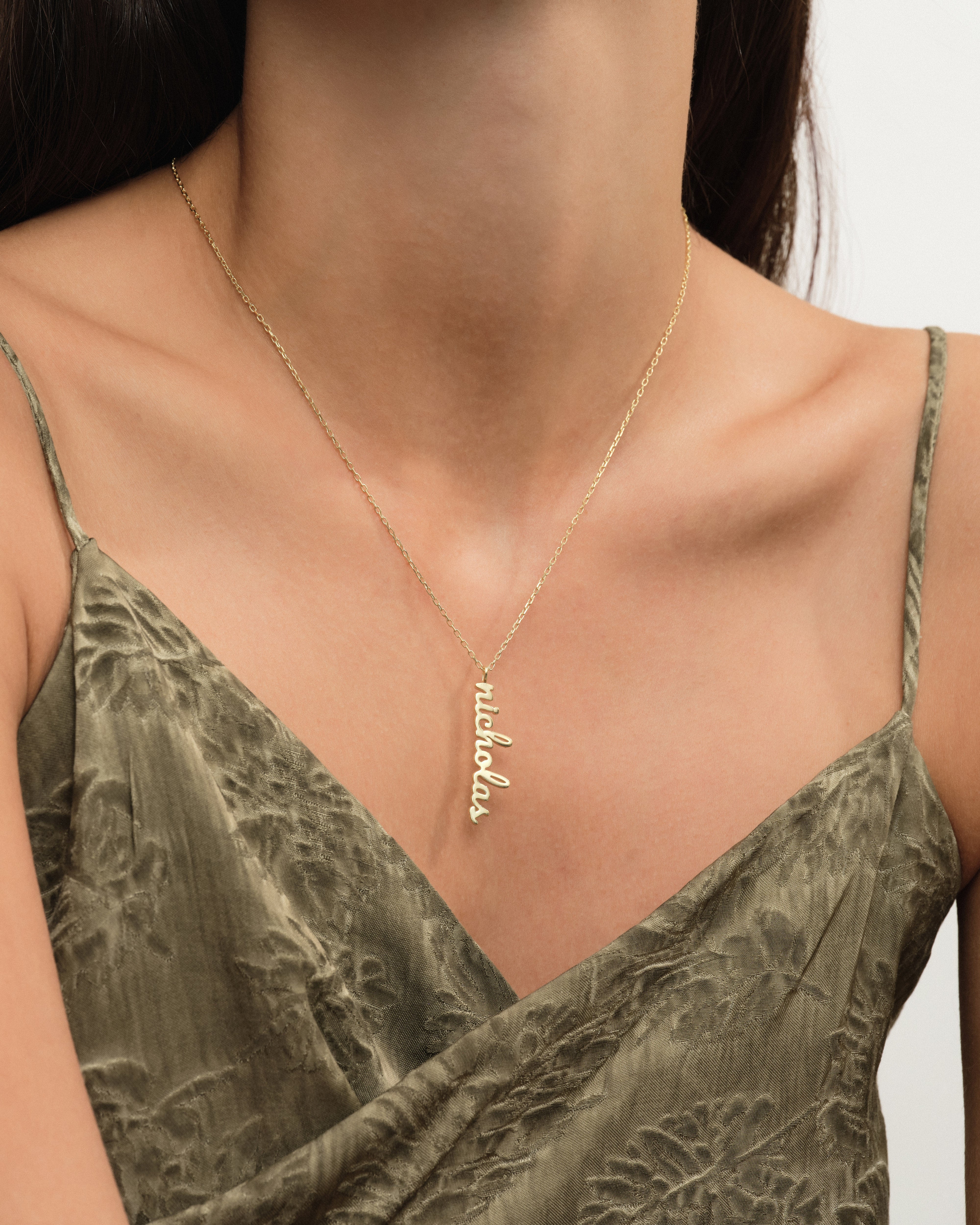 Cursive Vertical Name Necklace