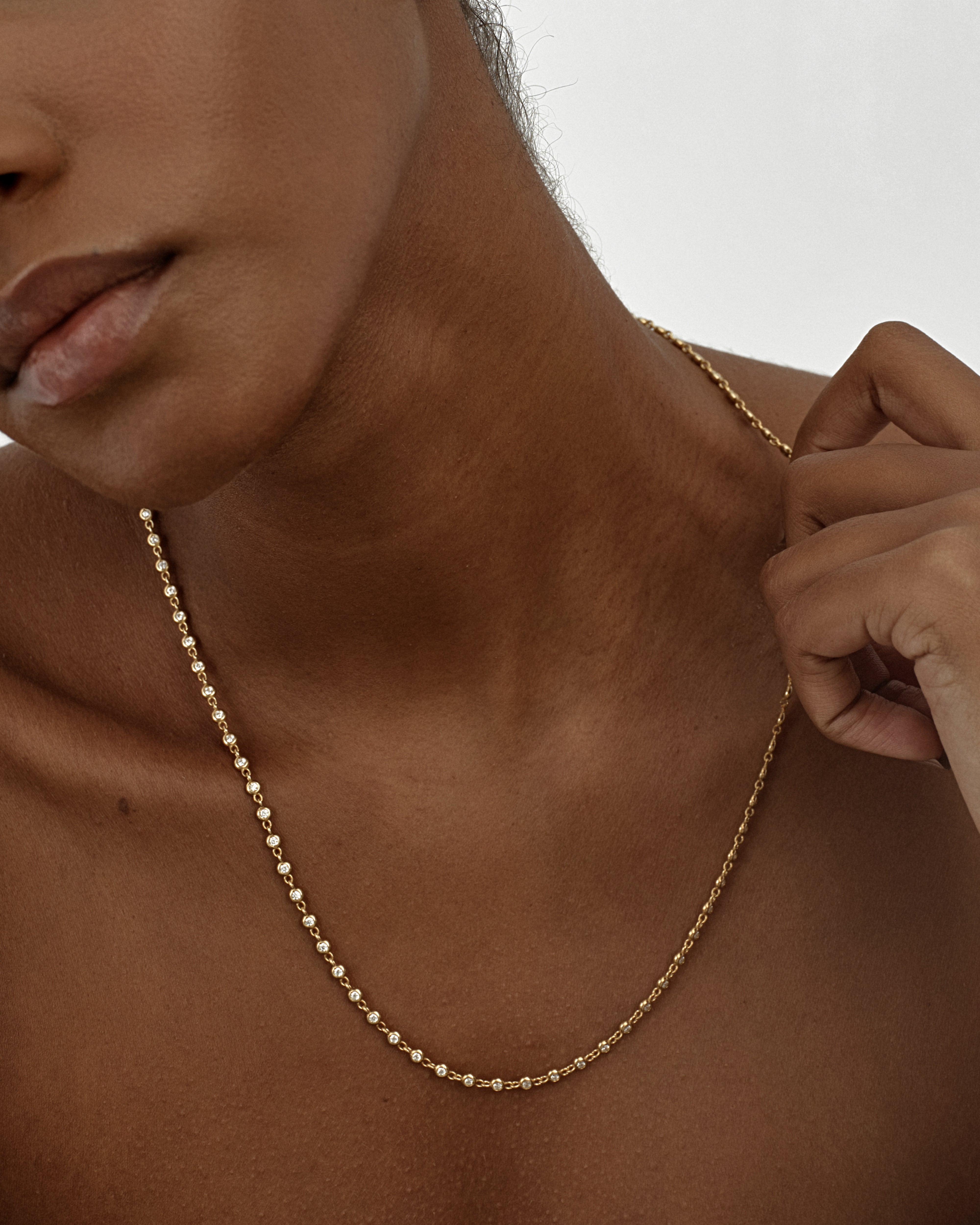 1.70 mm Bezel Diamond Tennis Necklace