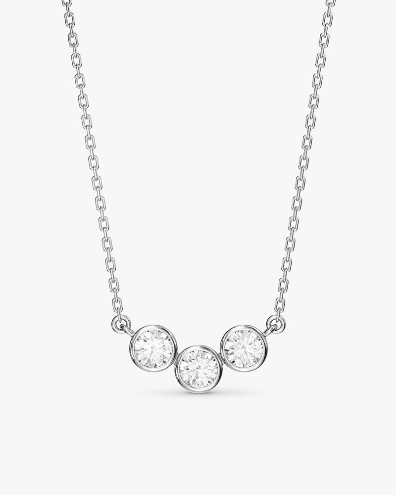 Trio-Bezel Set Necklace (0.75 CT)