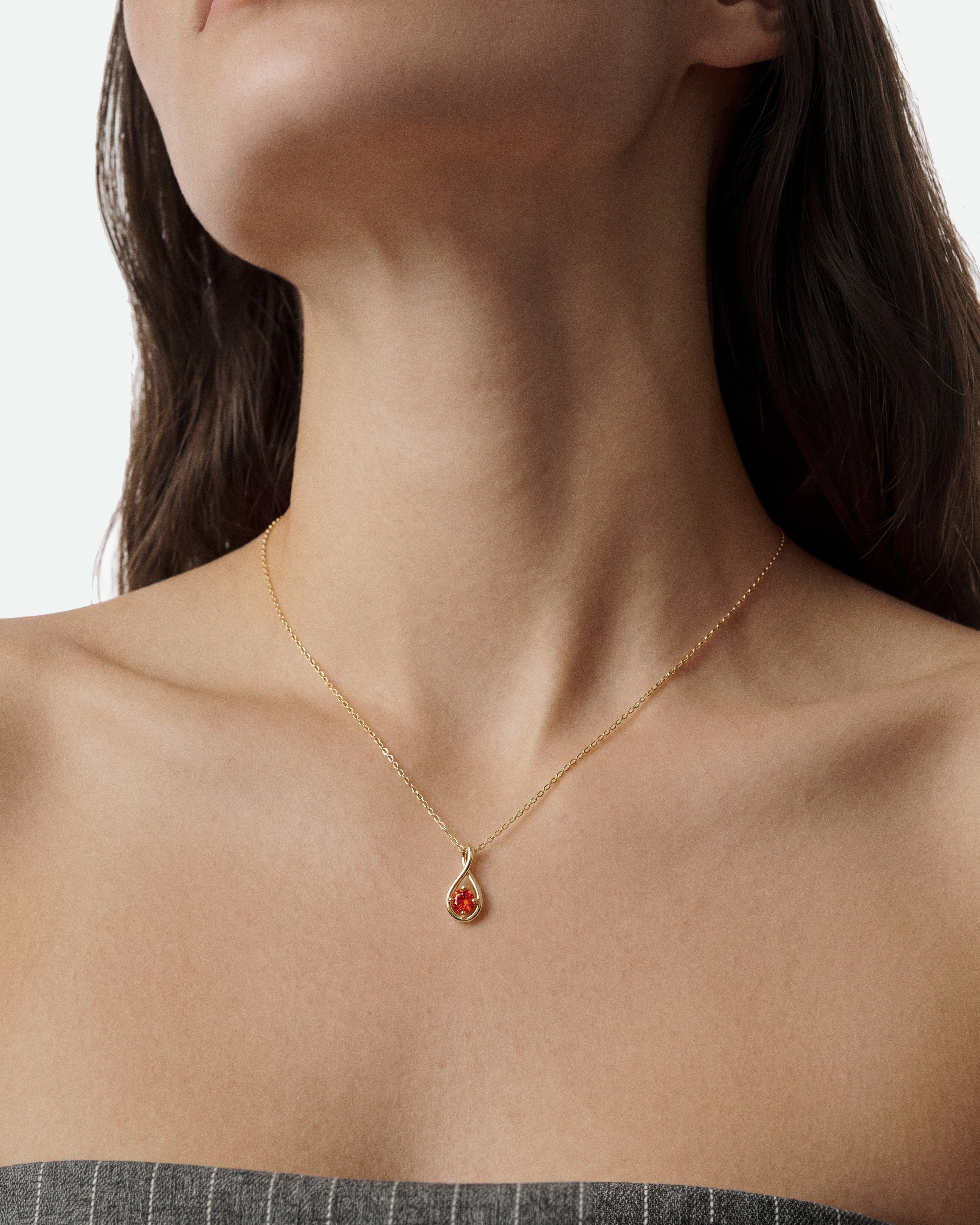 Infinity Solitaire Birthstone Necklace
