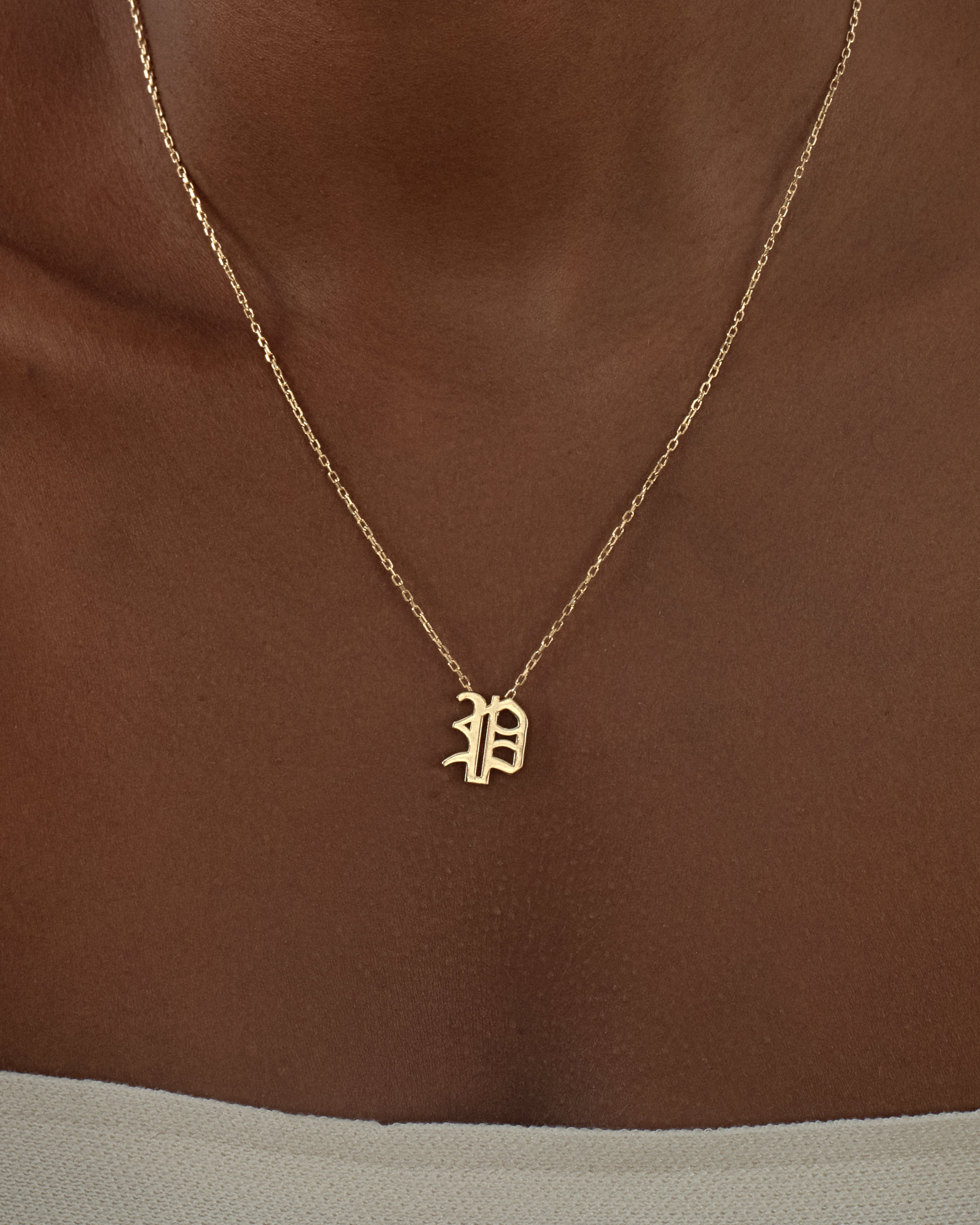 Old English Initial Necklace