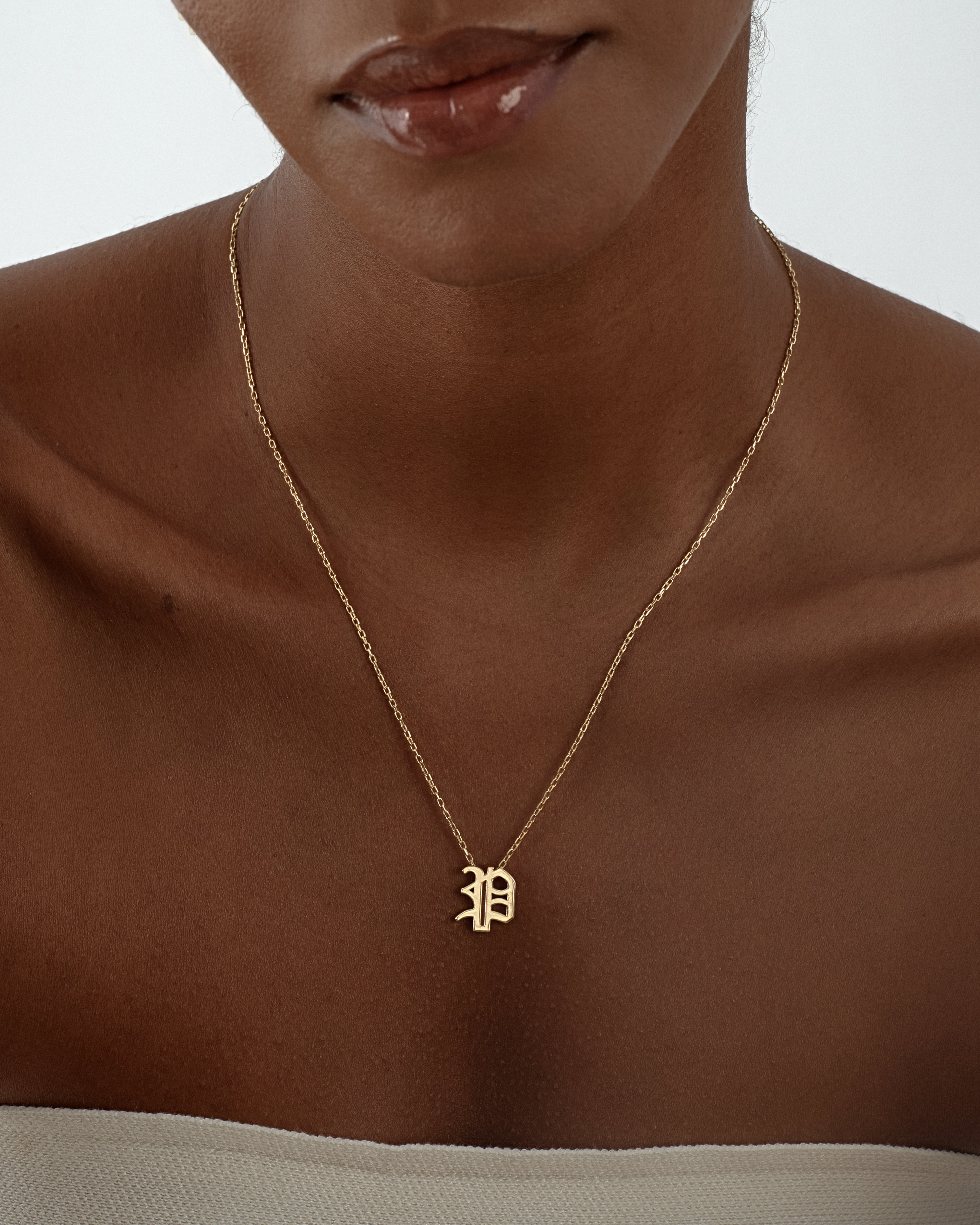 Old English Initial Necklace