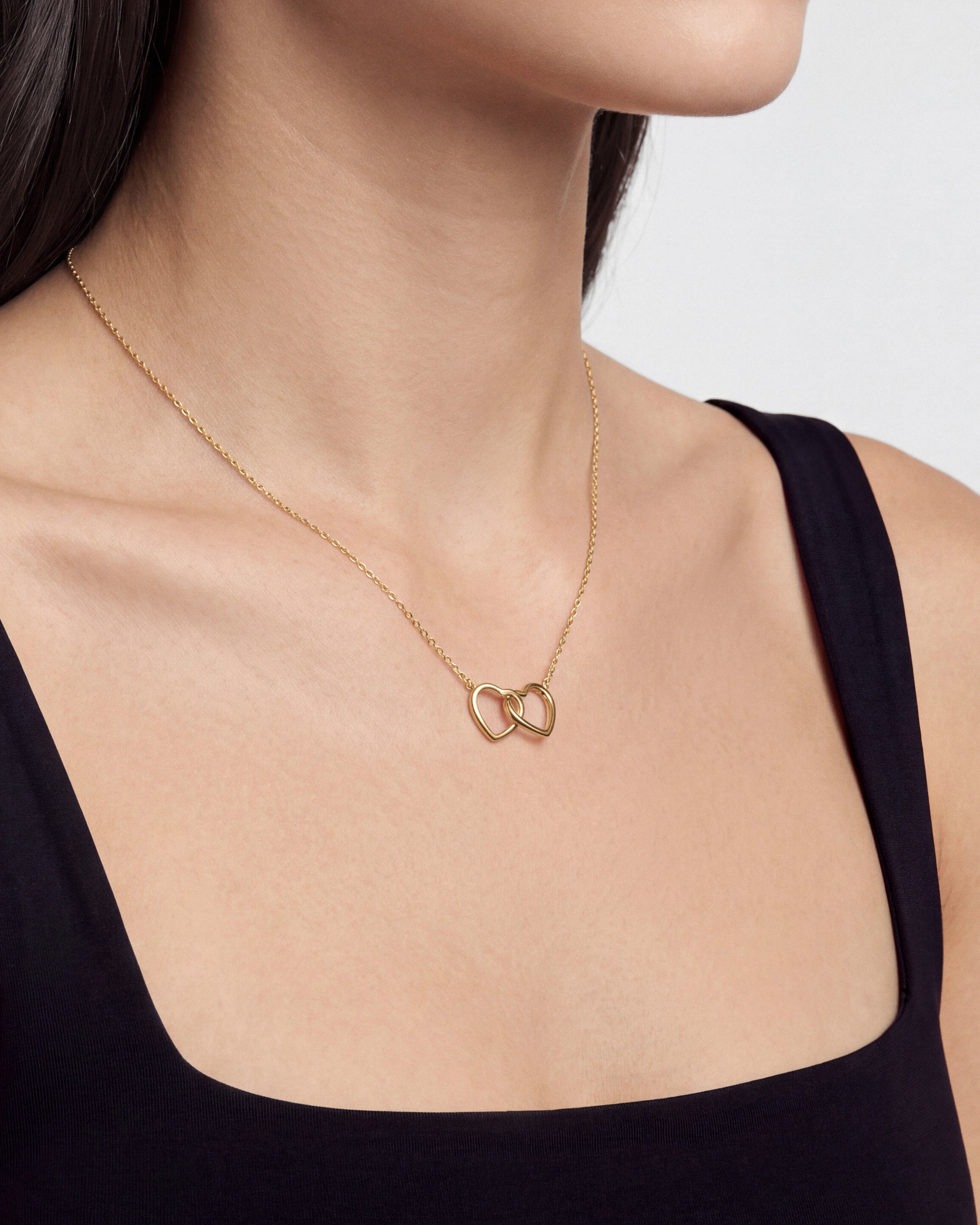 Interlocking Bold Hearts Necklace