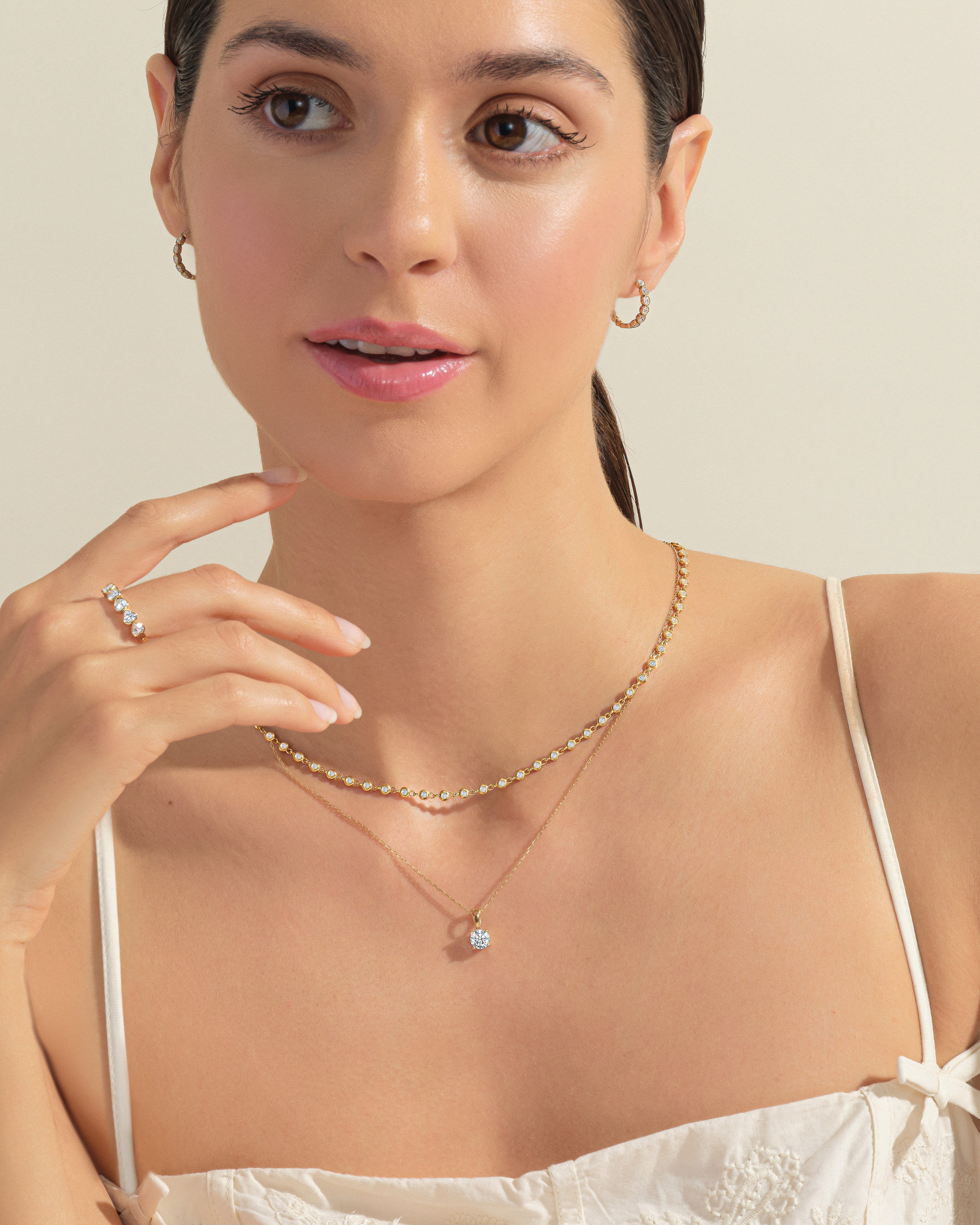 1.30 mm Bezel Lab Diamond Tennis Necklace