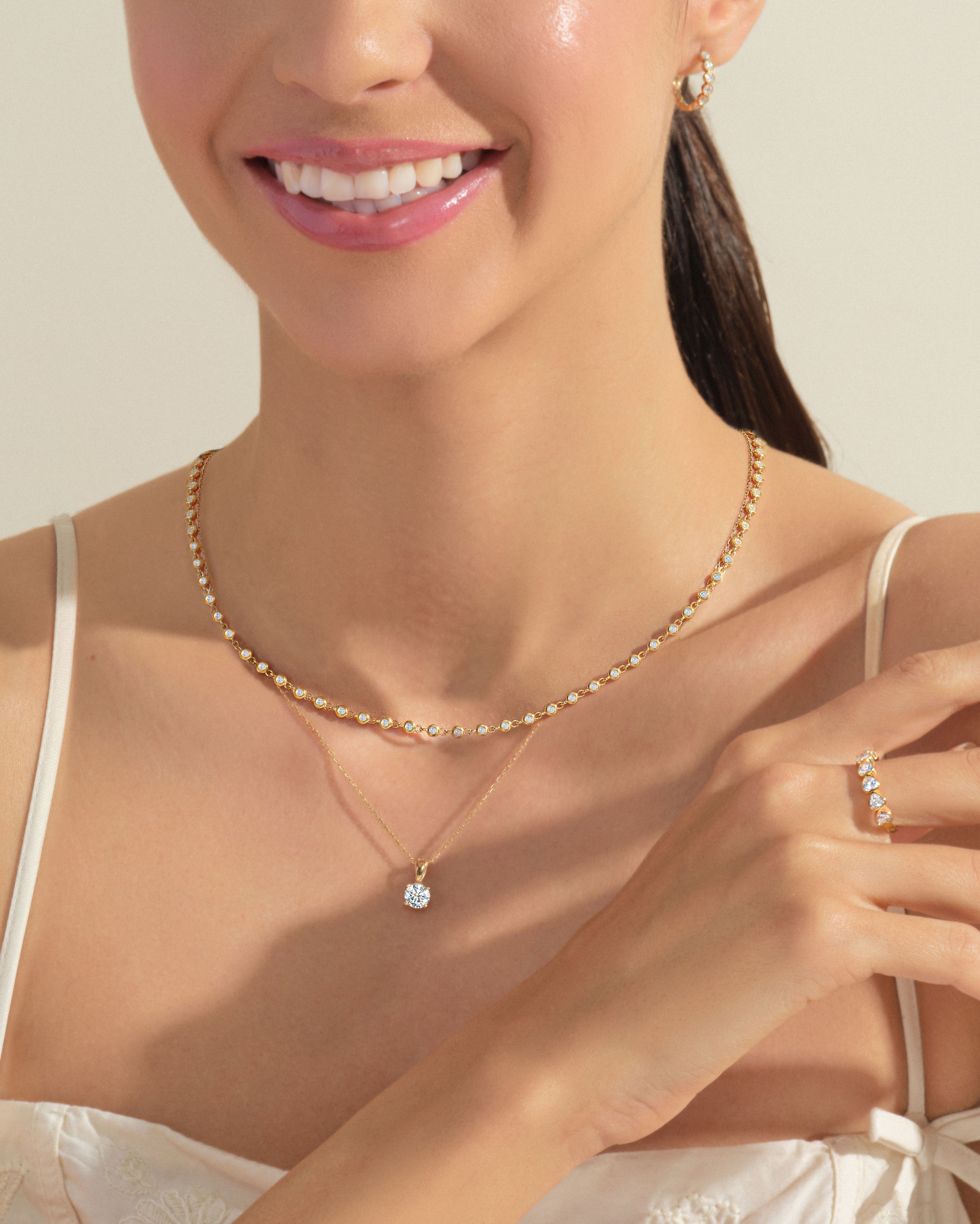 1.30 mm Bezel Diamond Tennis Necklace
