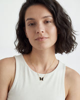 Black Enamel Butterfly Necklace