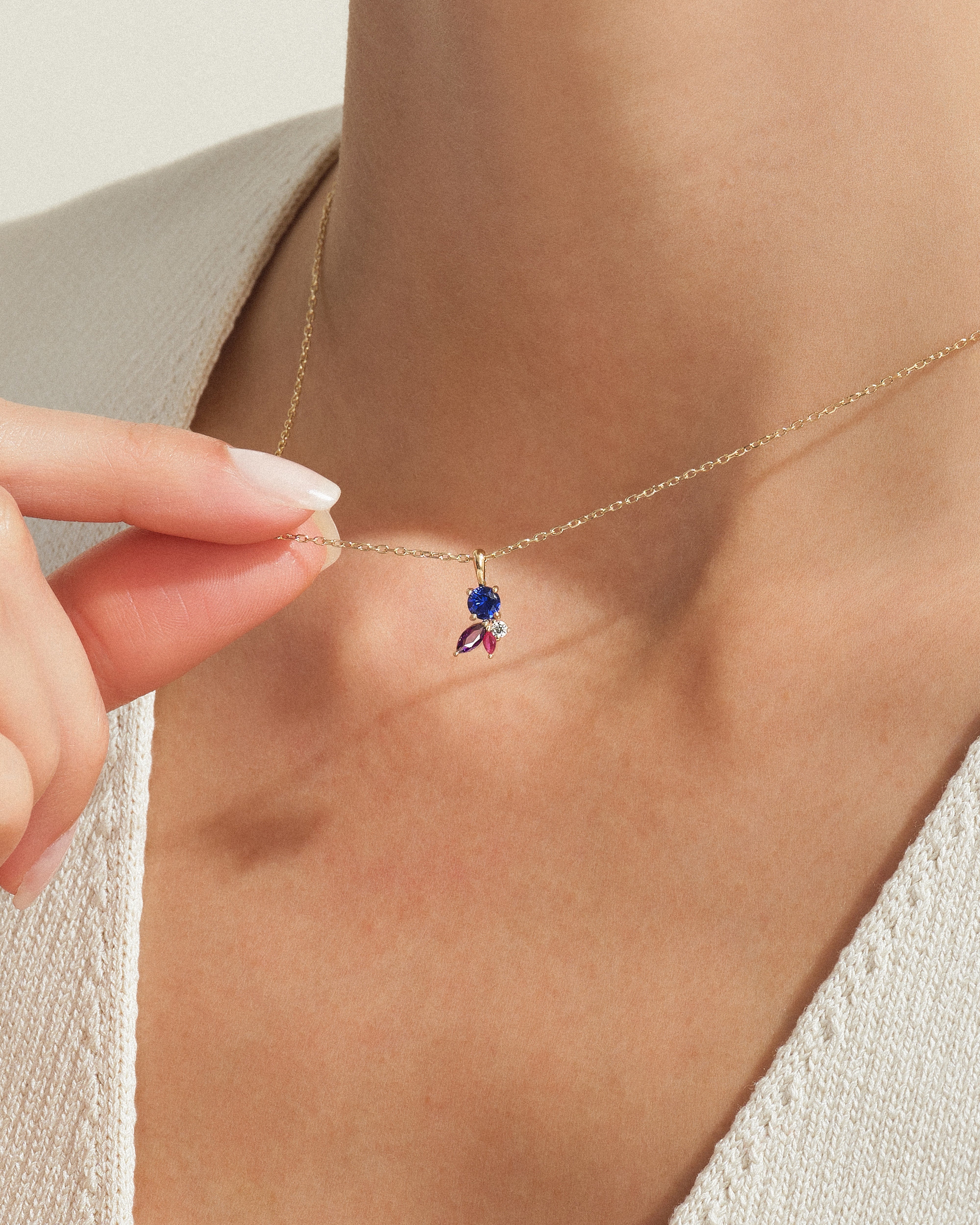 Mixed-Cut Birthstone Necklace