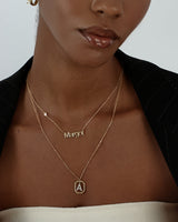 Name Necklace with Gemstone