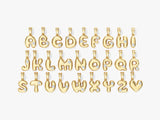 Gold alphabet letter charms with diamonds, jewelry pendants