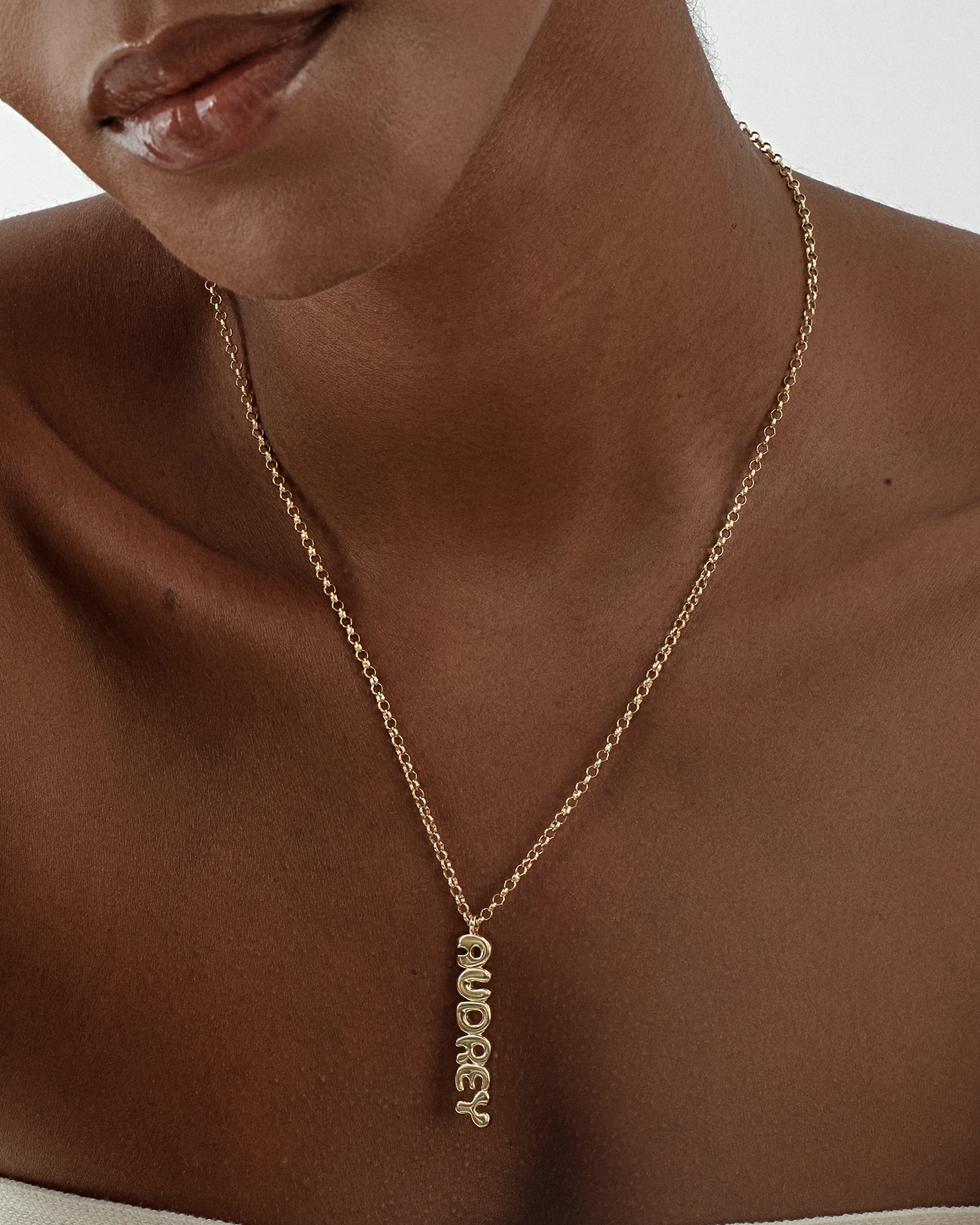 Vertical Bubble Name Necklace