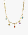 Paperclip Birthstone Charm Necklace