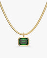 Emerald Cut Birthstone Necklace