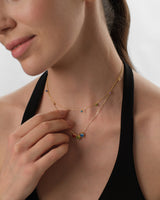 Round Cut Birthstone Charm Necklace