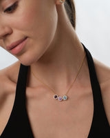Halo Birthstone Charm Necklace