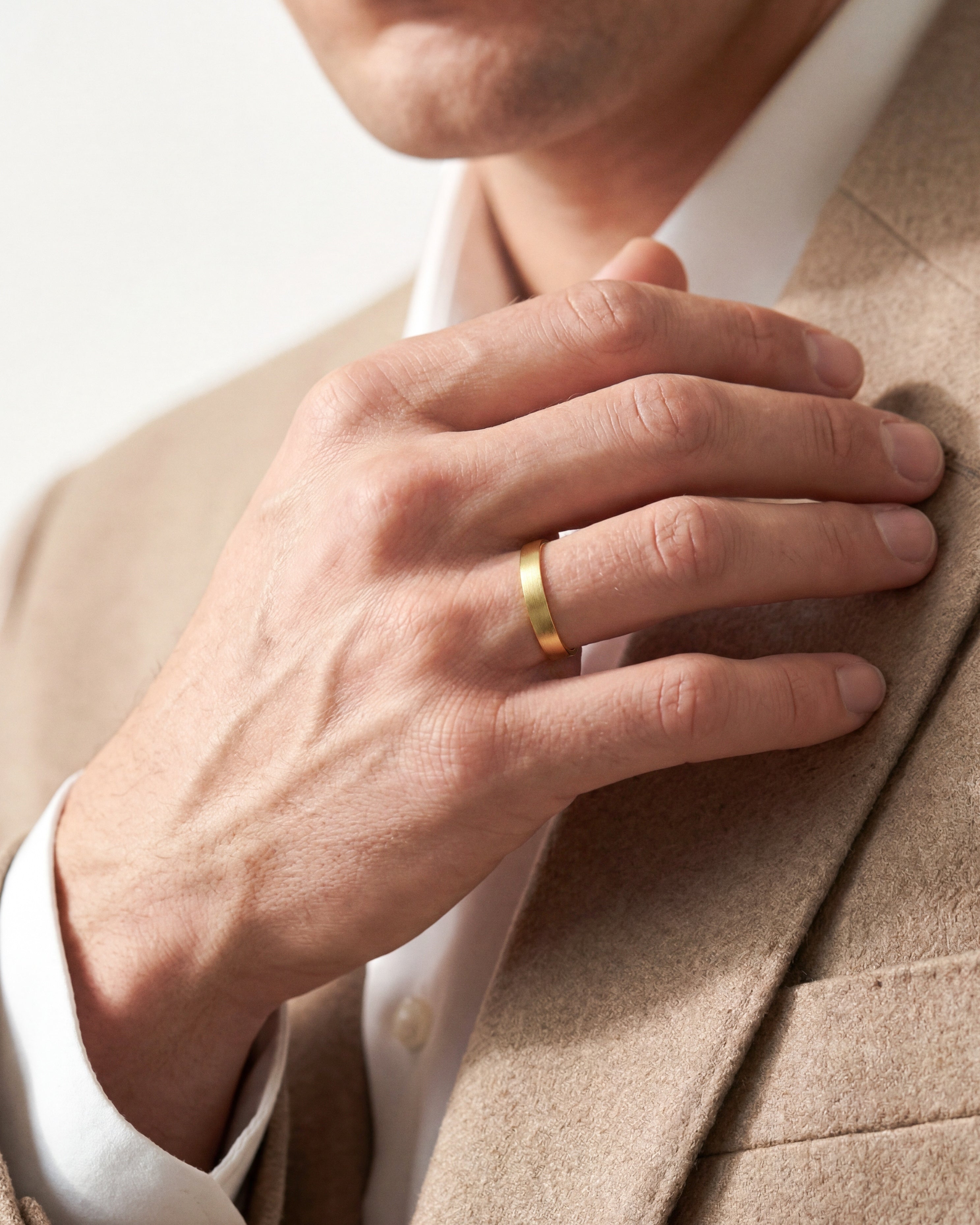 4mm Classic Flat Men's Wedding Band - Matte Brushed