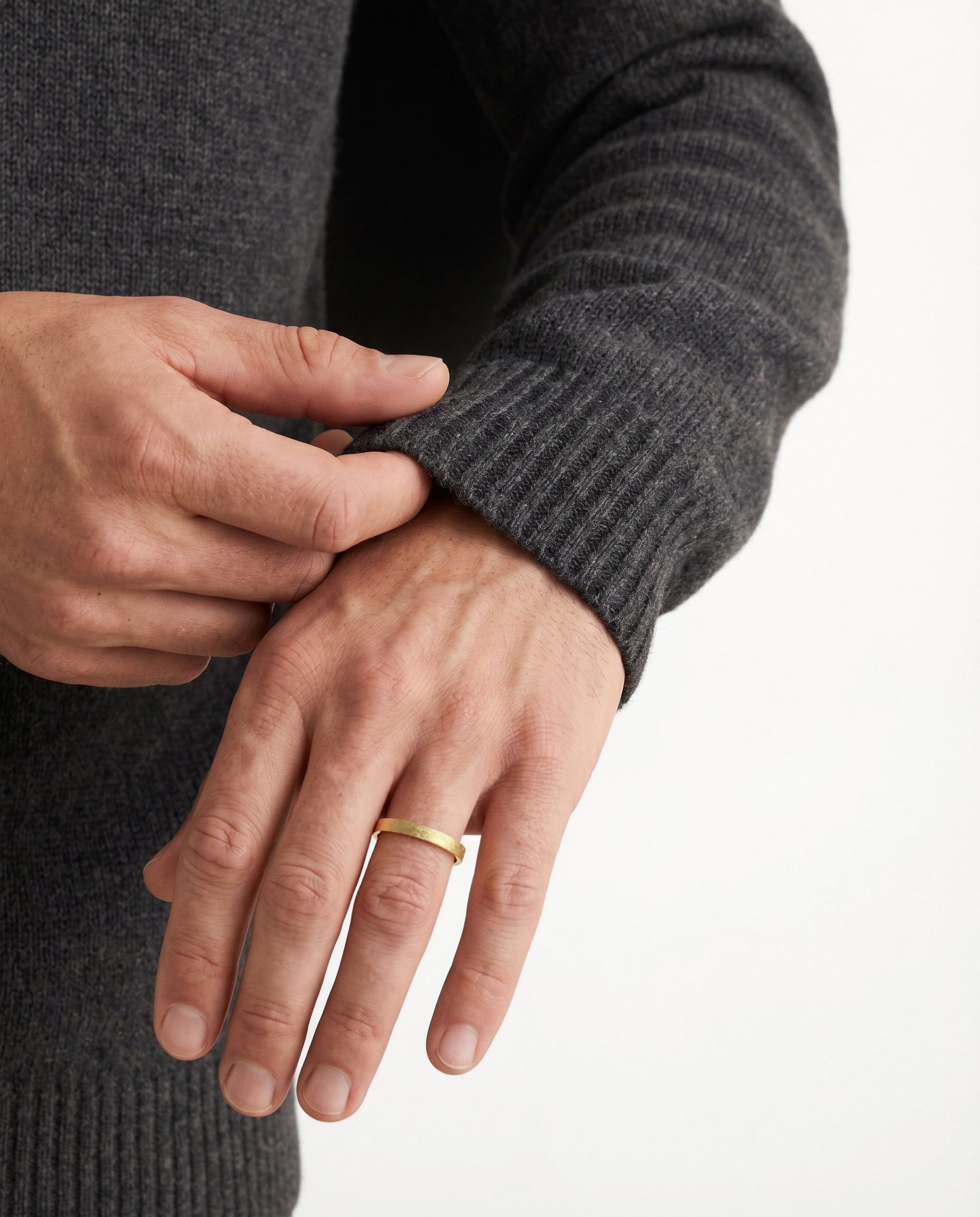 3mm Flat Men's Wedding Band with Ice Matte Finish