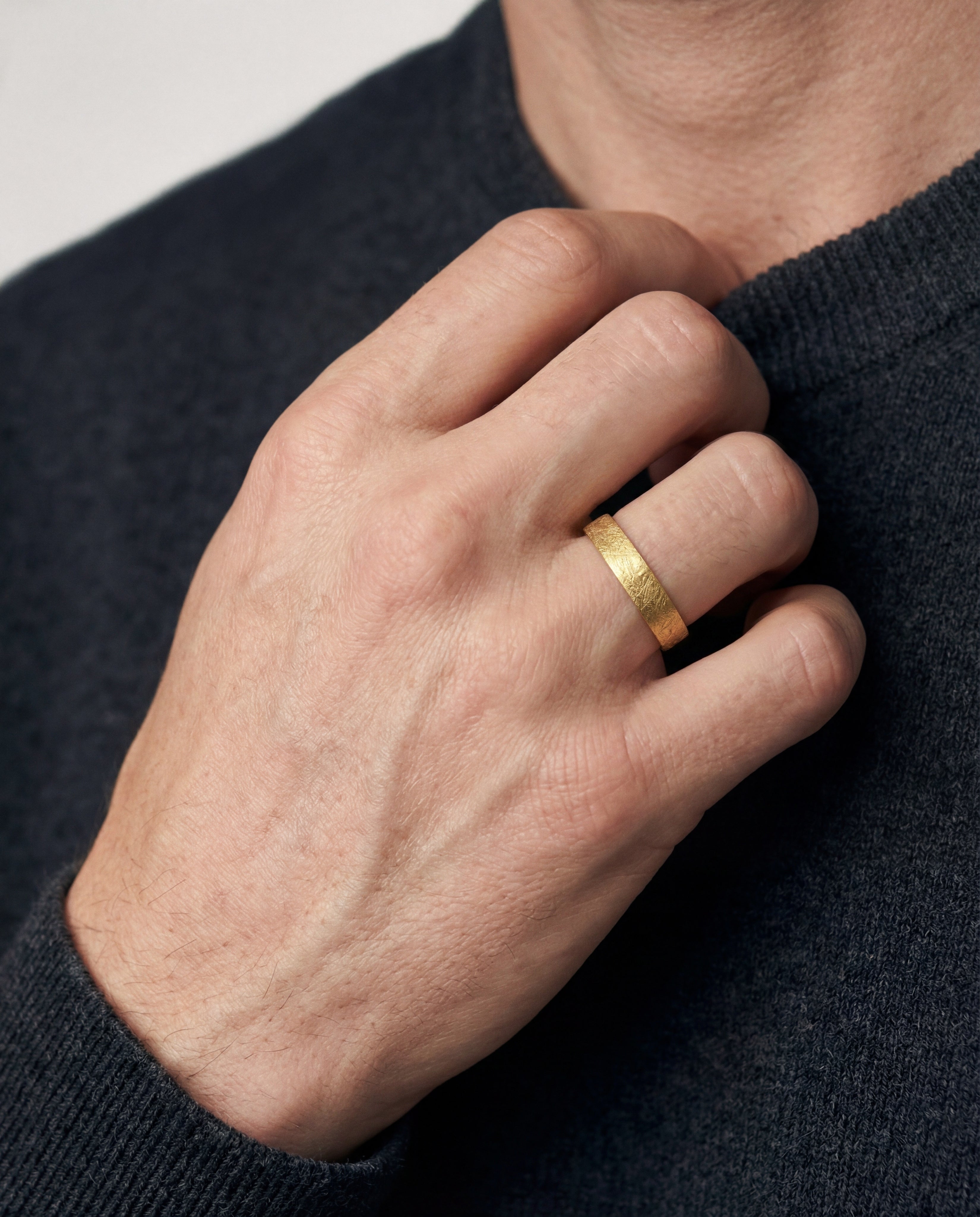 4mm Flat Men's Wedding Band with Ice Matte Finish