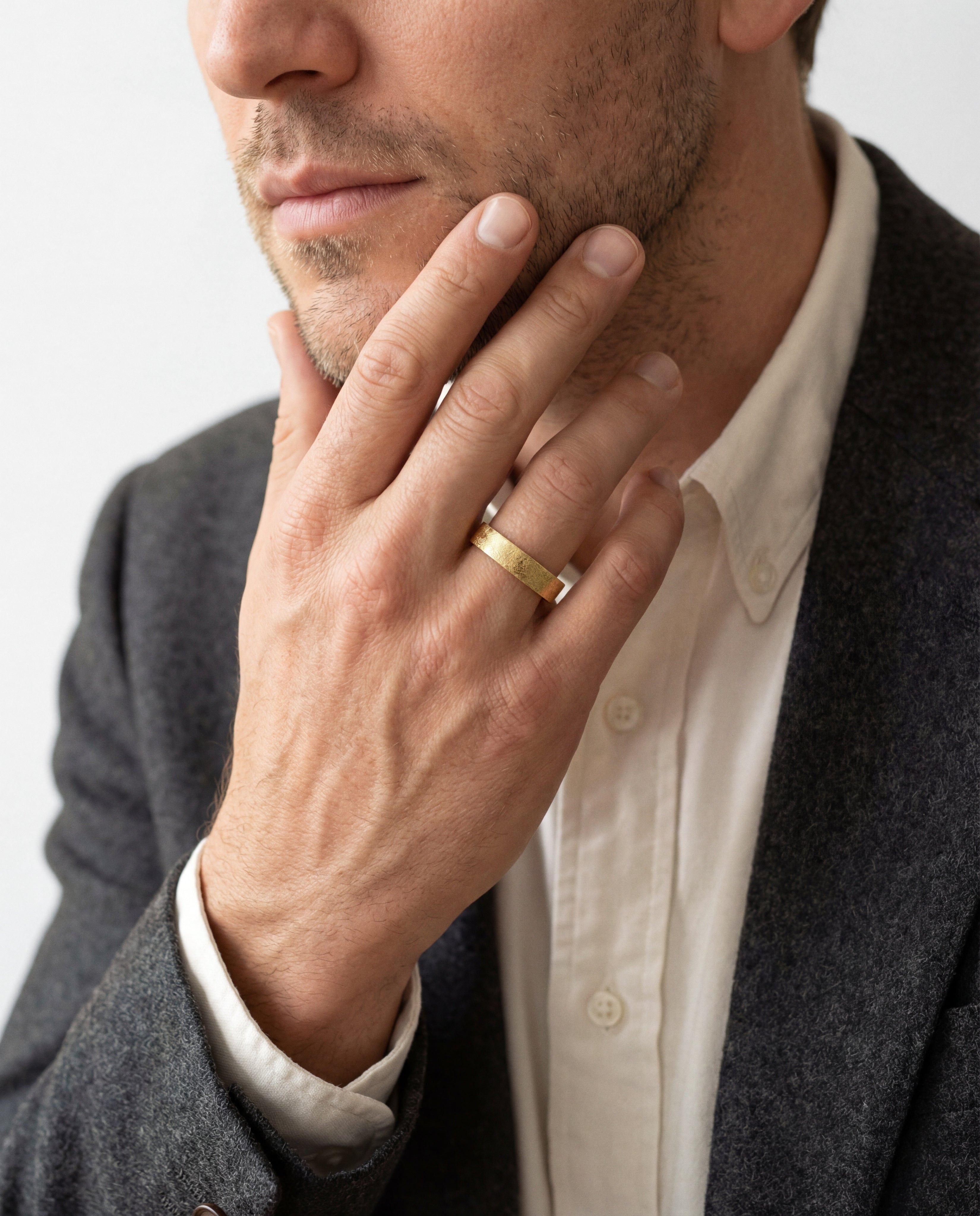 5mm Flat Men's Wedding Band with Ice Matte Finish